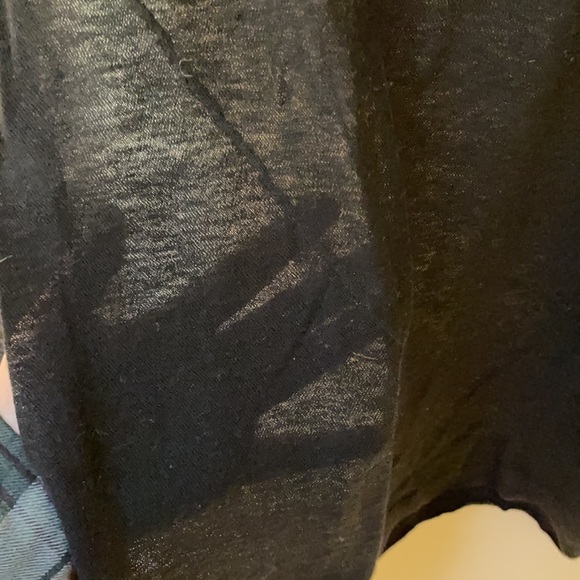 Vince Long Sleeve 100% Linen Tee Shirt in Black - Picture 5 of 6